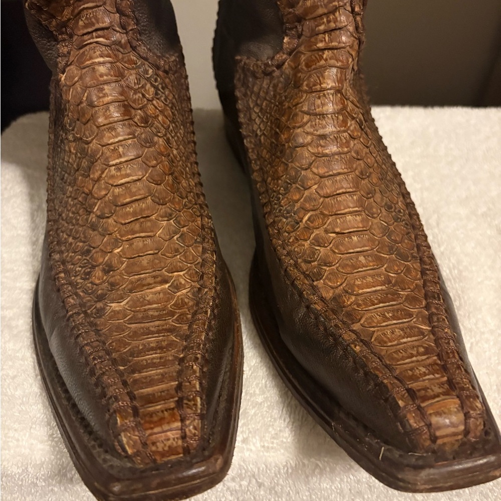 Python Leather Western Boots - image 3
